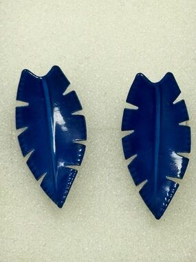 Blue Leaf Stud Earrings - Women Jewelry